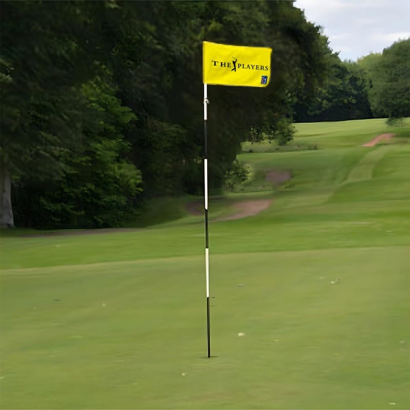 2BUT Golf Players Golf Pin PGA Flag Practic Putting Green Golf Flag For Backyard Garden Double-Sewn 600D Nylon Miniature Pin Flag Regulation Tube Flag (Yellow 20"x13") - Image 5